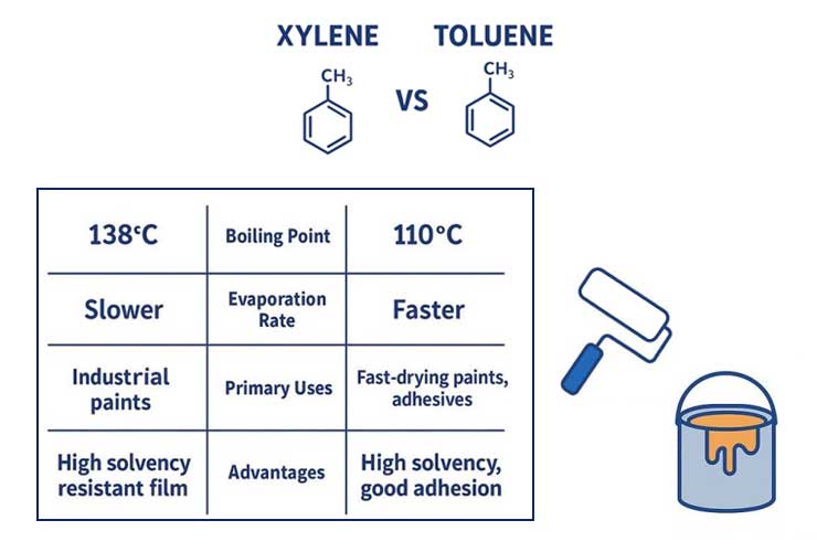 زایلین و تولوئن دو حلال پرکاربرد در صنعت رنگ و رزین